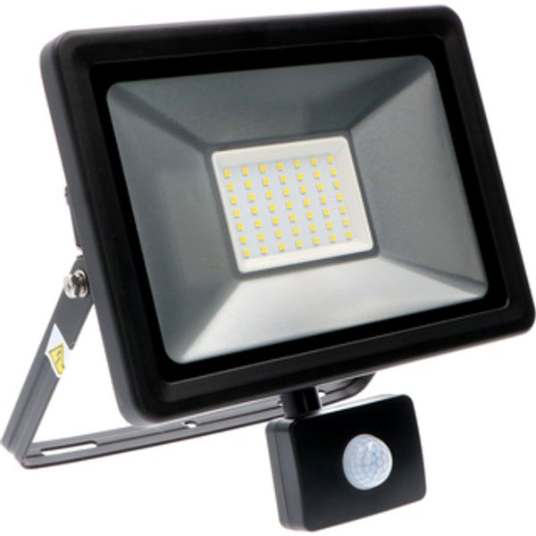 Floodlight - 50W 4500lm 4000K IP44  - Sensor - Black image 1