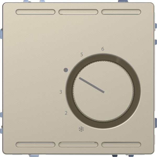 Room temperature ctrler 230 V w. two way contact & cen.pl., sahara, Sys. Design image 1