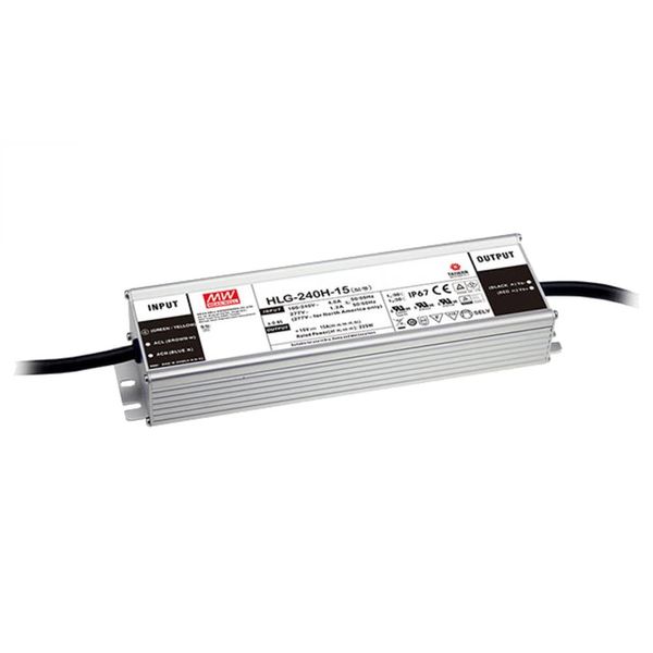 HLG-240H-24 LED driver, IP67 240W, 24V, 10A CV+CC, MEAN WELL image 2