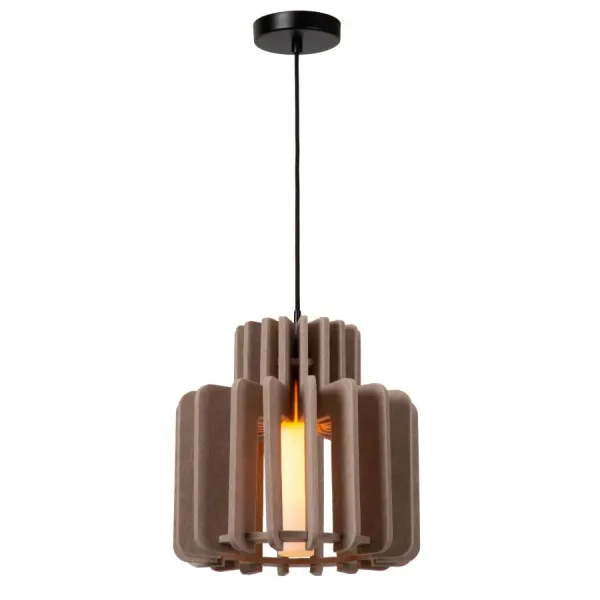 Lucide ROLLO - Hanging lamp - 1xE27 - Taupe image 1