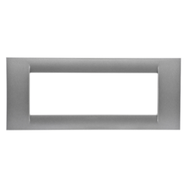 VIRNA PLATE - IN TECHNOPOLYMER GLOSS FINISHING - 6 GANG - METALLIC TITANIUM - SYSTEM image 1