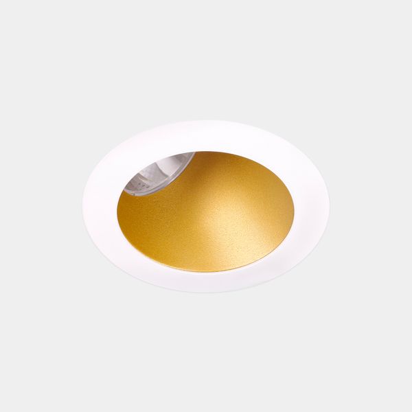 Downlight Play Deco Asymmetrical Round Fixed 17.7W LED warm-white 2700K CRI 90 32.7º ON-OFF White/Gold IP54 1532lm image 1