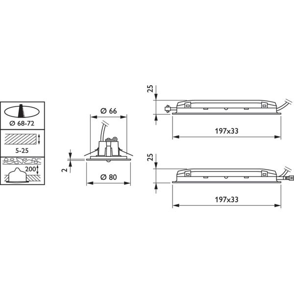 EM120B LED2S EL3 SELF-TEST WH image 1