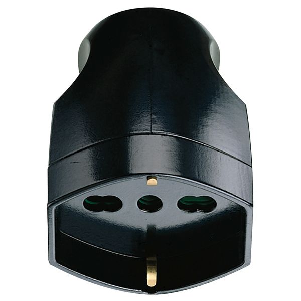 2P+E 16A axial outlet universal black image 1