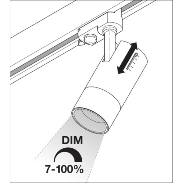 TRACKLIGHT SPOT ZOOM DIM D85 25 W 3000 K 97R WT image 19