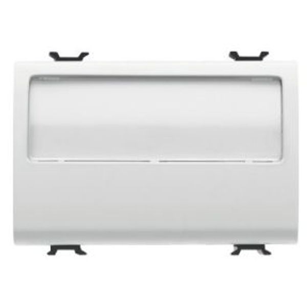 PUSH-BUTTON WITH ILLUMINATED NAME PLATE 250V ac - NO 10A - 3 MODULES - SATIN WHITE - CHORUSMART image 1