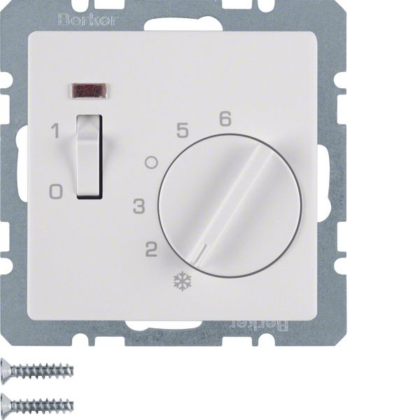 Temp. cont., NCcontact, Cen. plate, 24V AC/DC, rocker switch,Q.1/Q.3,  image 1