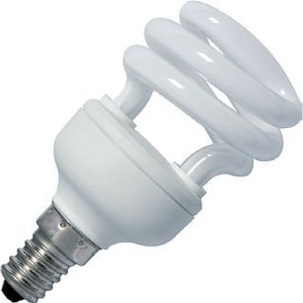 E14 CFL T2 Half Spiral 47x92 230V 540Lm 8W 2700K 10Khrs image 1