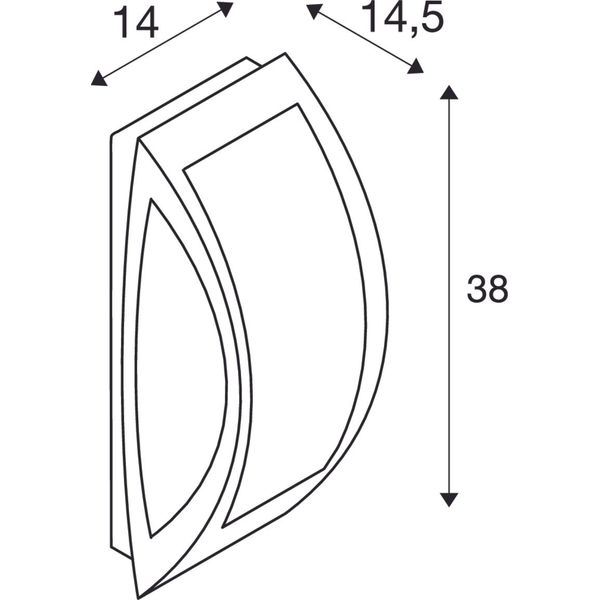 MERIDIAN 2 wall lamp, E27, max. 25W, IP54, silvergrey image 3