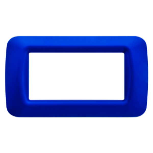 TOP SYSTEM PLATE - IN TECHNOPOLYMER GLOSS FINISHING - 4 GANG - JAZZ BLUE - SYSTEM image 1