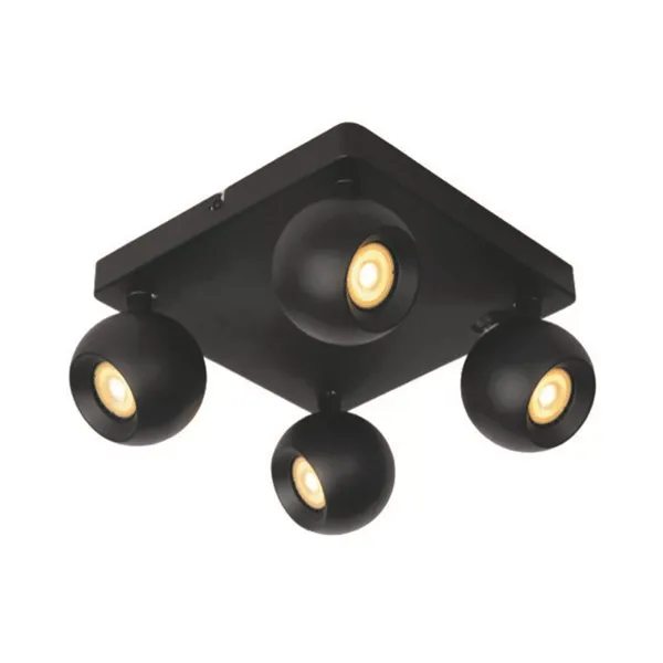 Lucide FAVORI - Ceiling spotlight - 4xGU10 - Black image 1