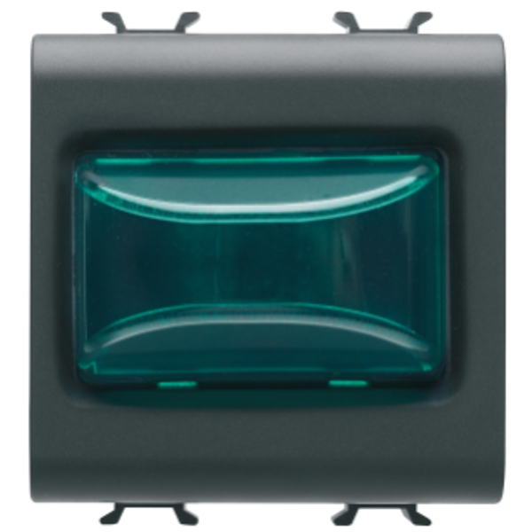 PROTRUDING INDICATOR LAMP - 12V ac/dc / 230V ac 50/60 Hz - GREEN - 2 MODULES - SATIN BLACK - CHORUSMART image 1