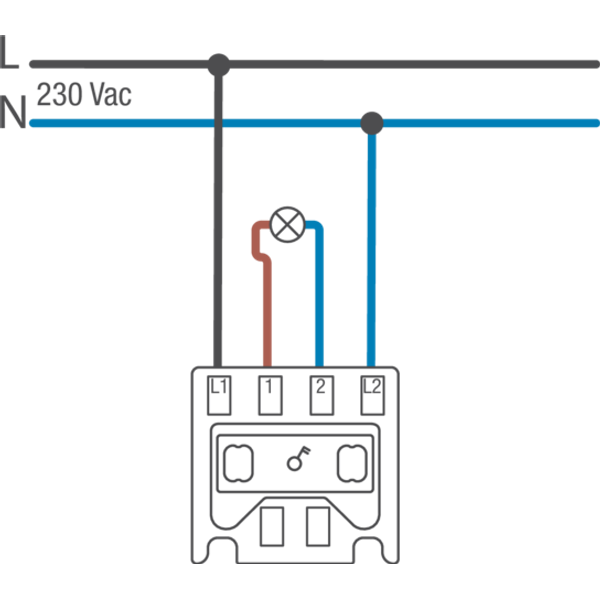 Splashproof two-pole switch 10 AX/250 Vac with plug-in terminals, whit image 4