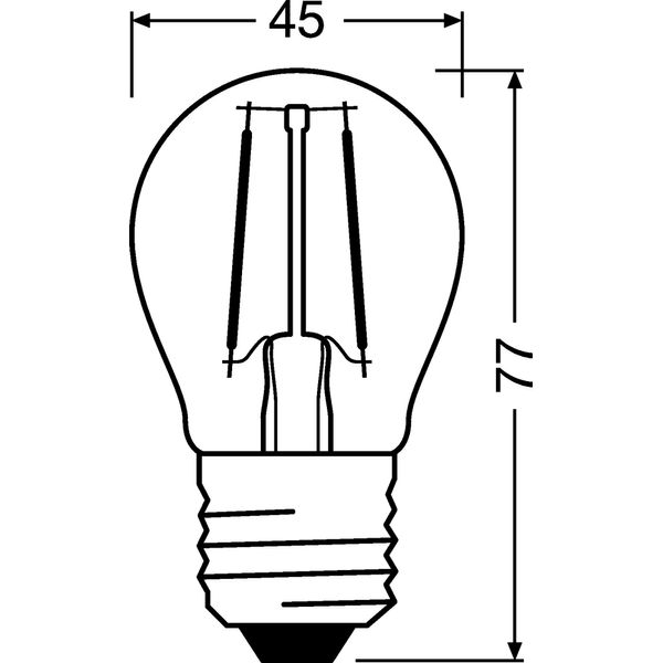 LED Retrofit CLASSIC P 1.5W 827 Clear E27 image 3