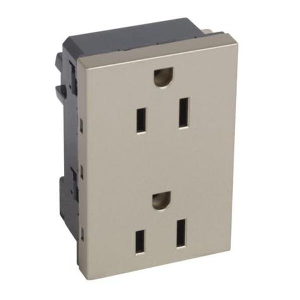 Arteor™ - American type 2x2P+E socket outlet 15 A 127 V - 3 modules - Champagne image 1