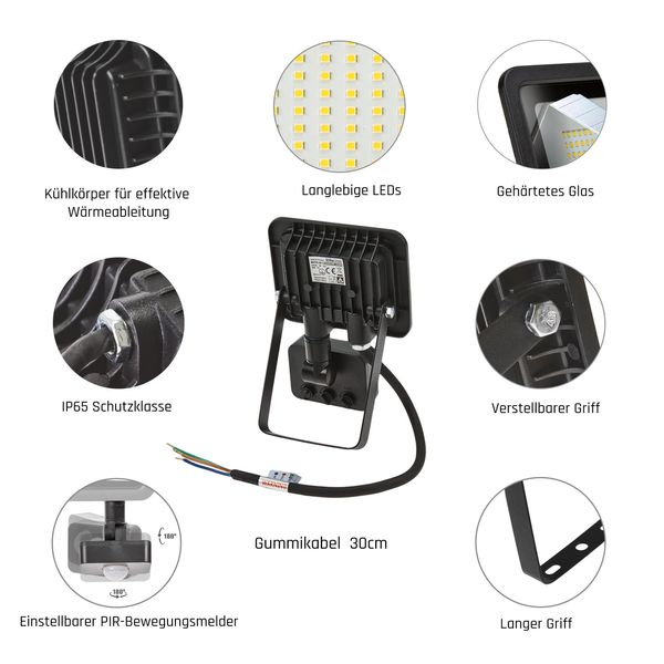 NOCTIS LUX 2 SMD 230V 10W IP44 WW black with sensor image 22