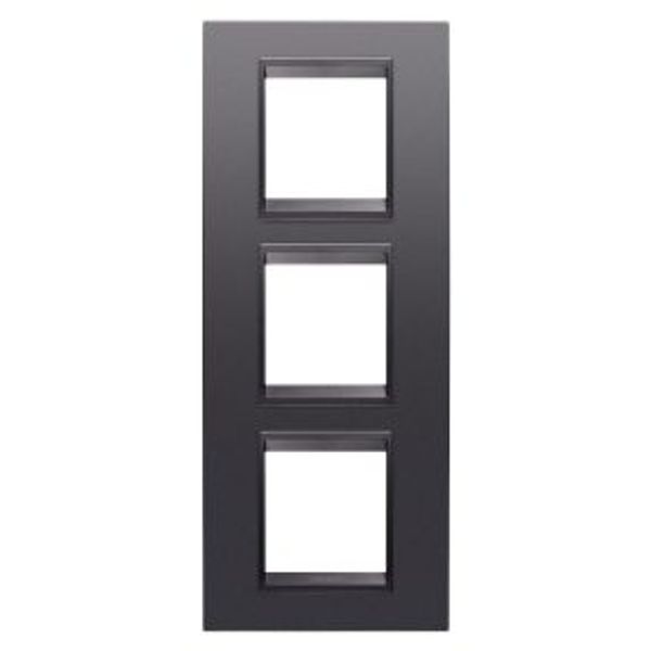 LUX INTERNATIONAL PLATE - IN PAINTED TECHNOPOLYMER - 2+2+2 MODULES VERTICAL - SLATE ABSOLUTE - INNER FRAME MATT SLATE - CHORUSMART image 1