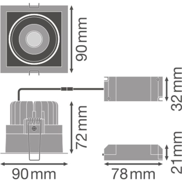 SPOT SQUARE DARKLIGHT ADJUST 8 W 3000 K BK image 18