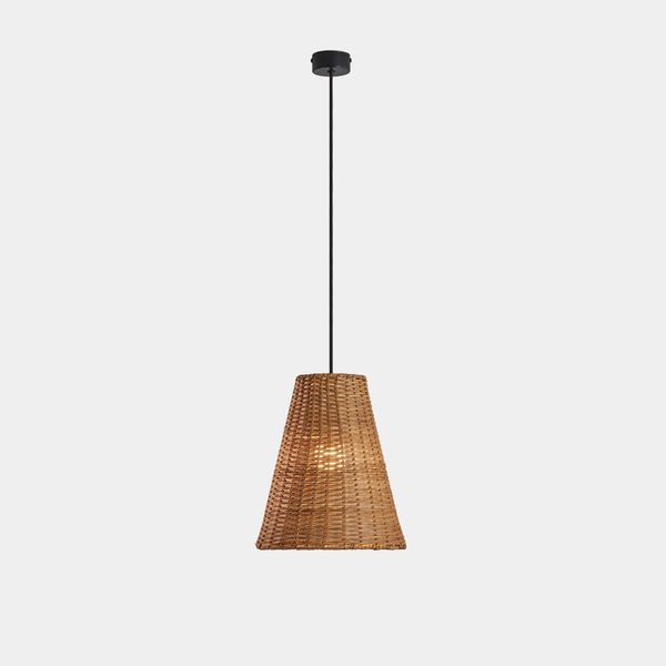 Pendant Caribe ø260 E27 40W Black Natural rattan image 1