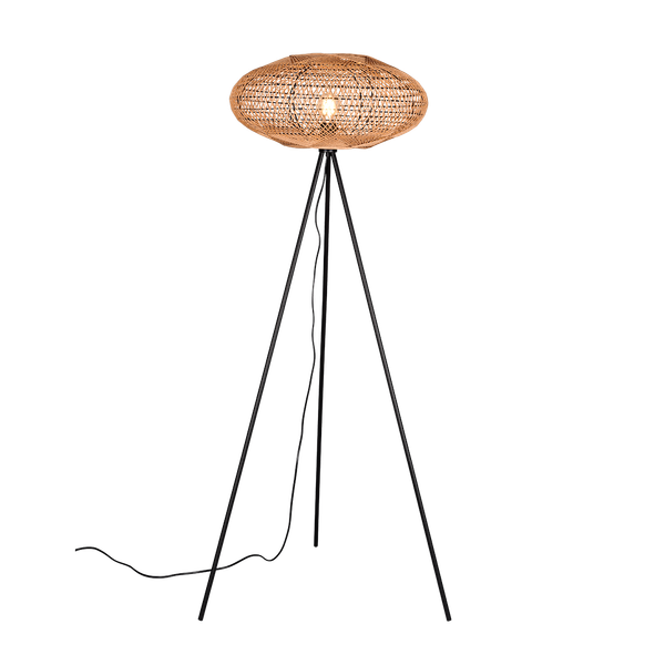 Hedda floor lamp E27 matt black/sisal image 1