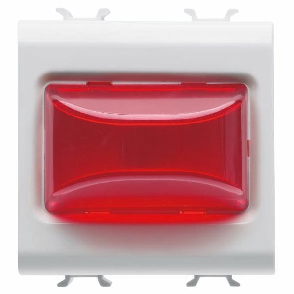 PROTRUDING INDICATOR LAMP - 12V ac/dc / 230V ac 50/60 Hz - RED - 2 MODULES - GLOSSY WHITE - CHORUSMART image 2