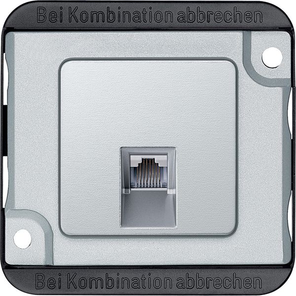 RJ45 telephone connector insert, aluminium, Anti-vandalism image 1