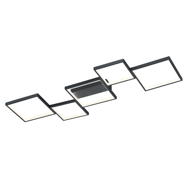 Sorrento LED ceiling lamp 120 cm matt black image 1