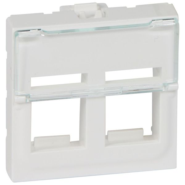 Adaptor for RJ 45 - Mosaic - for 2 Keystone connectors - 2 modules - white image 1