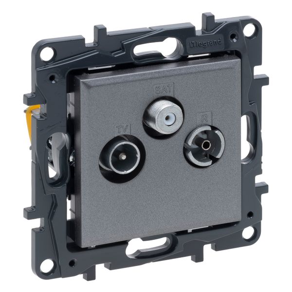 TV-R-SAT SOCKET STAR MEDIUM GREY image 1