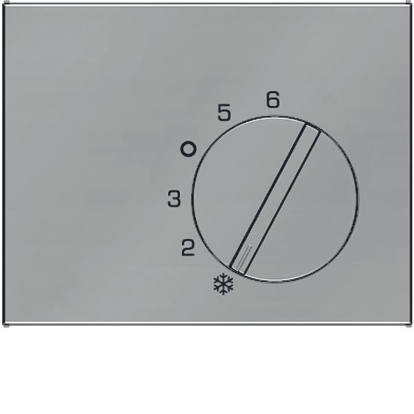 Centre plate for thermostat, setting knob, K.5, stainless steel matt,  image 1