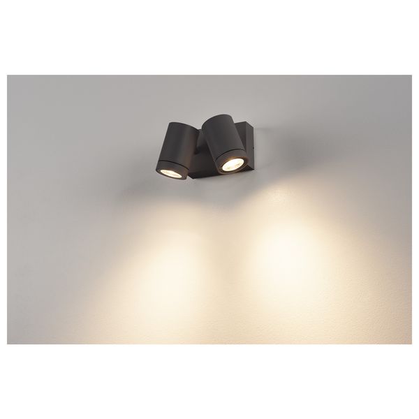 HELIA WALL LED 2x8W, 3000K, IP55, sandy anthracite,downlight image 4