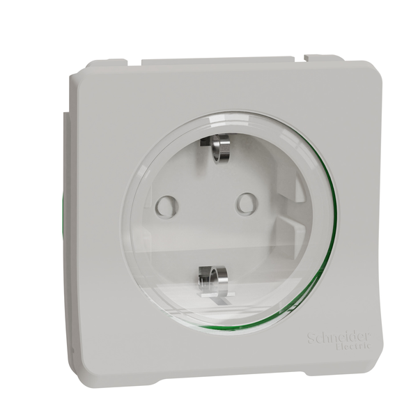 Socket-outlet, Mureva Styl, 2P + E with shutters, side earth, 16A, 250V, flush, white image 3