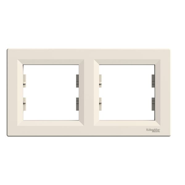 Asfora - horizontal 2-gang frame - cream image 3