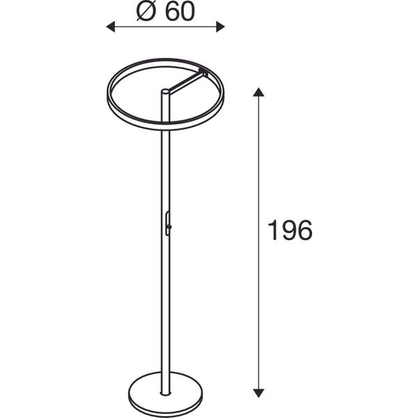 ONE STRAIGHT FL, Free-standing lamp black/brass 20W 1200/1200lm 2700/3000K CRI90 140° image 2