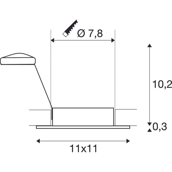 NEW TRIA XL SQUARE GU10 Downlight, matt black image 2