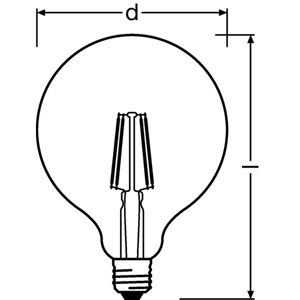 LED Retrofit CLASSIC GLOBE125 4W 827 Clear E27 image 3