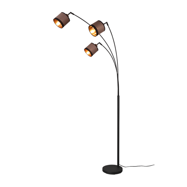 Davos floor lamp 3-pc E14 matt black/greige image 1