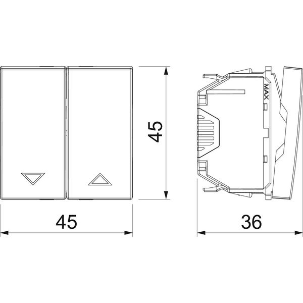 RT-BS RW1 Roller blind pushbutton  10 A, 250 V image 2