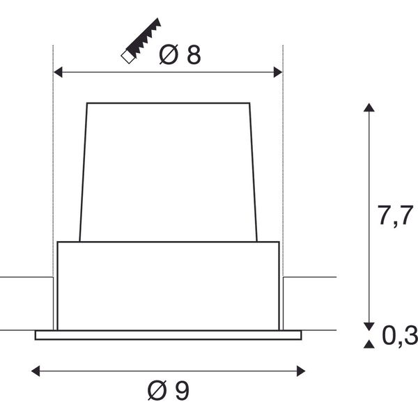 H-LIGHT 1 LED 11,5W 2700K, 230V, round, black image 2