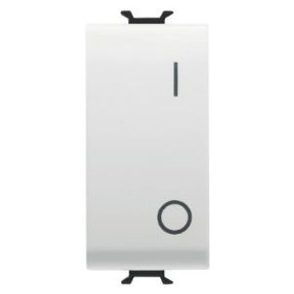 ONE-WAY SWITCH 2P 250V ac HEAVY DUTY - 25AX - NEUTRAL BUTTON - SYMBOL 0/1 - 1 MODULE - SATIN WHITE - CHORUSMART image 1