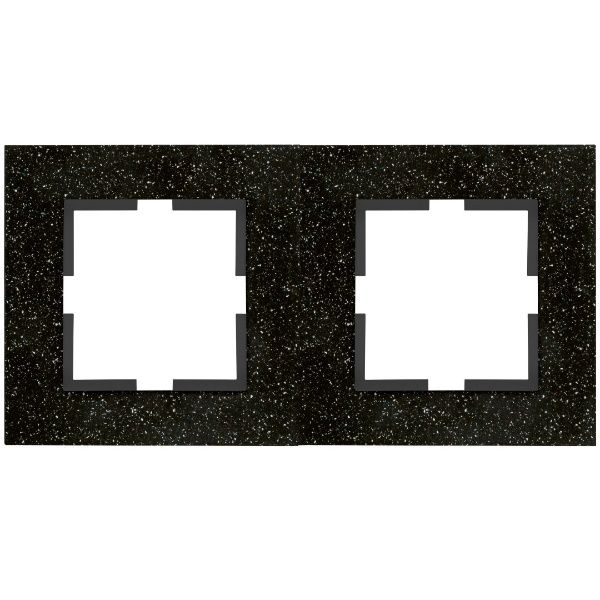 Novella Accessory Corian - Black Quartz Two Gang Frame image 1