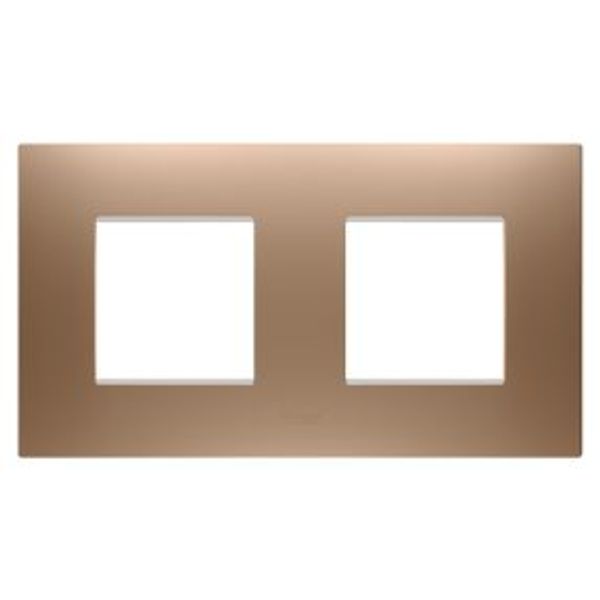 EGO INTERNATIONAL PLATE - IN PAINTED TECHNOPOLYMER - 2+2 MODULES HORIZONTAL - SOFT COPPER - CHORUSMART image 1