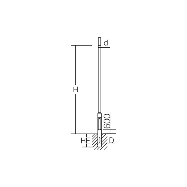 Steel pole D 114 H 3500 d 76 colour: anthracite image 4