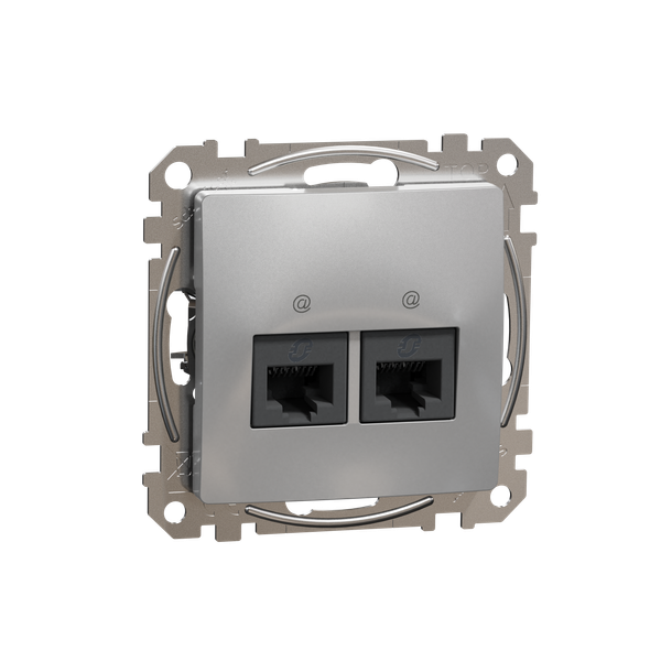 Double DATA Outlet CAT 5E UTP, Sedna Design & Elements, RJ45, Aluminium image 5