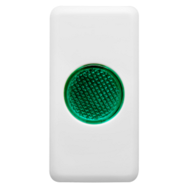 SINGLE INDICATOR LAMP - 12/24/250V - GREEN - 1 MODULE - SYSTEM WHITE image 1