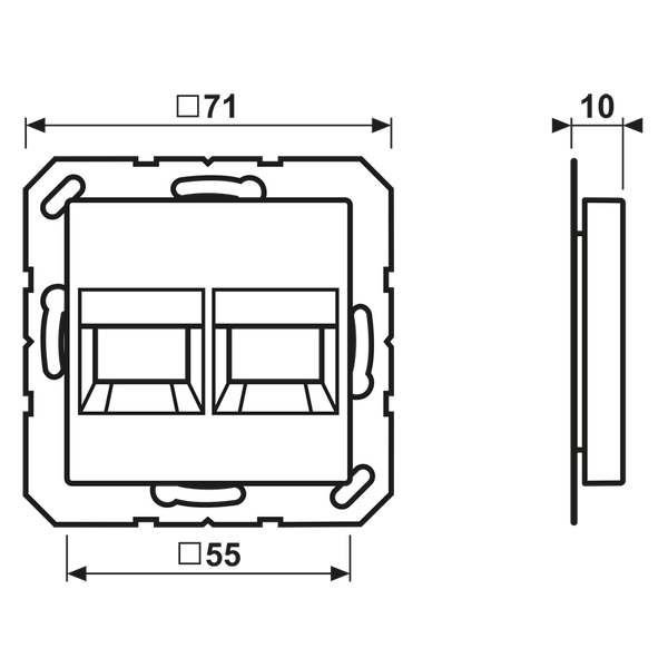 Centre plate for MJ f. 2 sockets A1569-2BR image 3