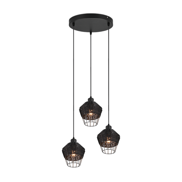 Borka pendant 3-pc E27 black image 1