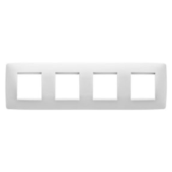 ONE INTERNATIONAL PLATE - IN PAINTED TECHNOPOLYMER - 2+2+2+2 MODULES HORIZONTAL - SATIN WHITE - CHORUSMART image 1