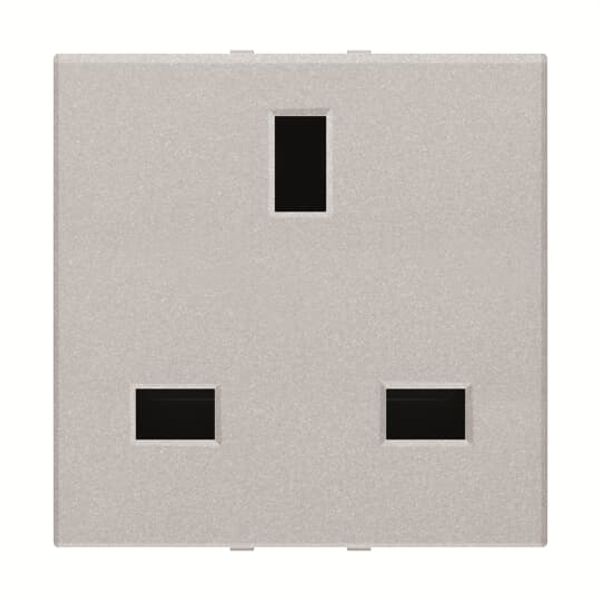 N2237 PL British standard socket outlet - 2M - Silver image 1