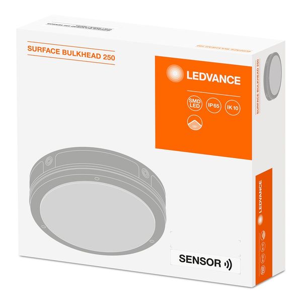 SURFACE BULKHEAD 250 SENSOR 10W/4000K BK IP65 image 5